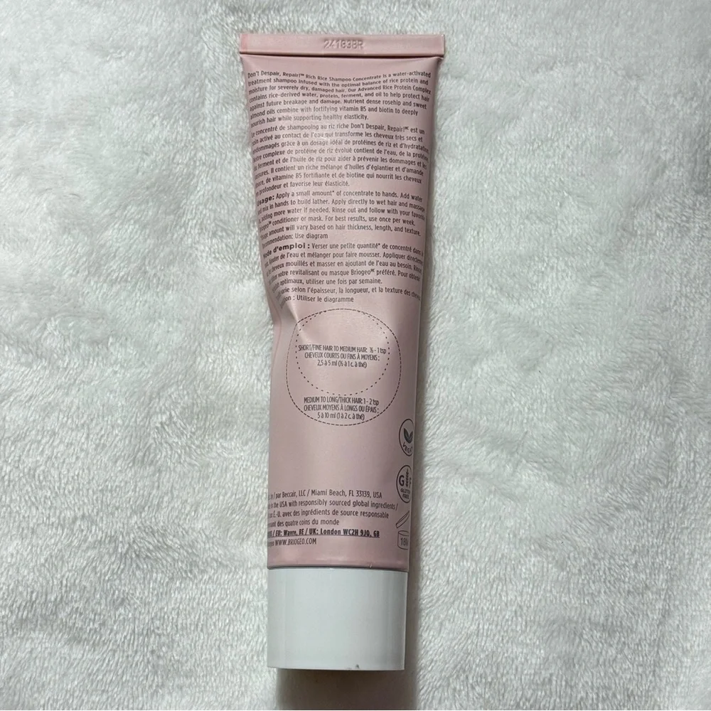 Briogeo Don't Despair Repair! rich rice shampoo concentrate 3 fl oz/ 90ml - New
